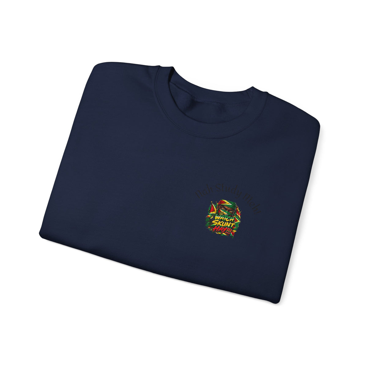 Crewneck Sweatshirt — 'Talk Slowly I'm High' Retro Skull Graphic