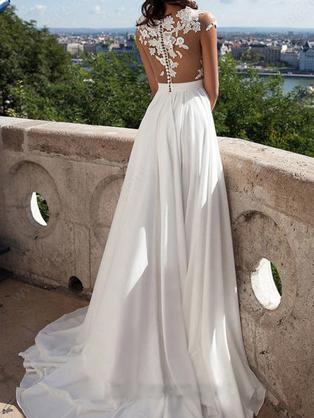 2026 European and American Foreign Trade Cross-Border New Wedding Dresses Amazon Wish Sexy Lace Slit Evening Dress Wholesale