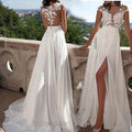 2026 European and American Foreign Trade Cross-Border New Wedding Dresses Amazon Wish Sexy Lace Slit Evening Dress Wholesale