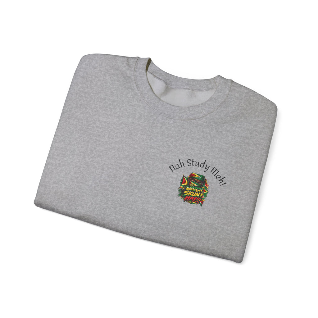 Crewneck Sweatshirt — 'Talk Slowly I'm High' Retro Skull Graphic