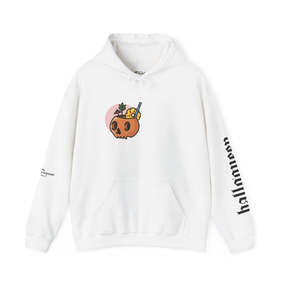 Halloween Hoodie — "Here For The Boos" Pumpkin Cocktail Graphic