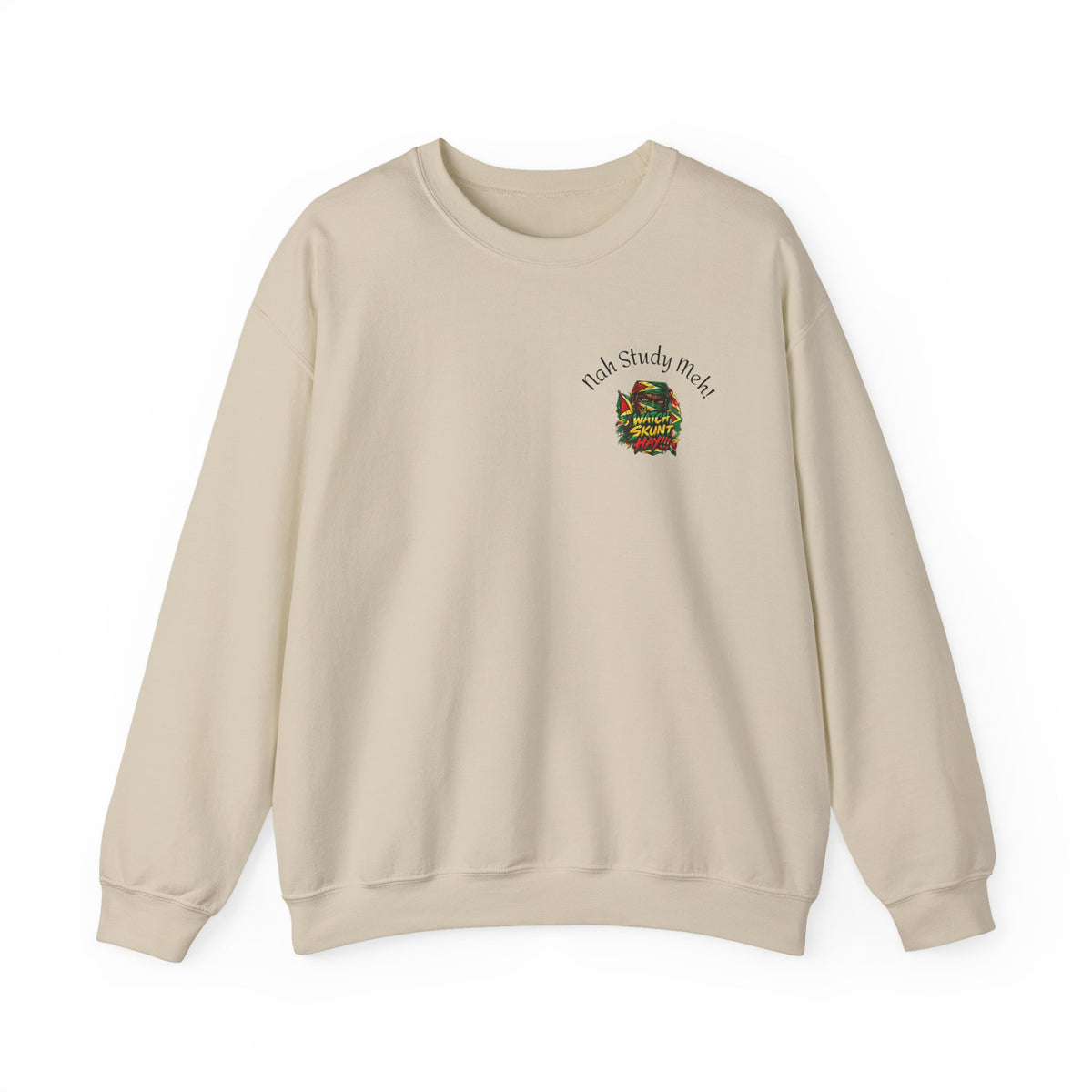 Crewneck Sweatshirt — 'Talk Slowly I'm High' Retro Skull Graphic