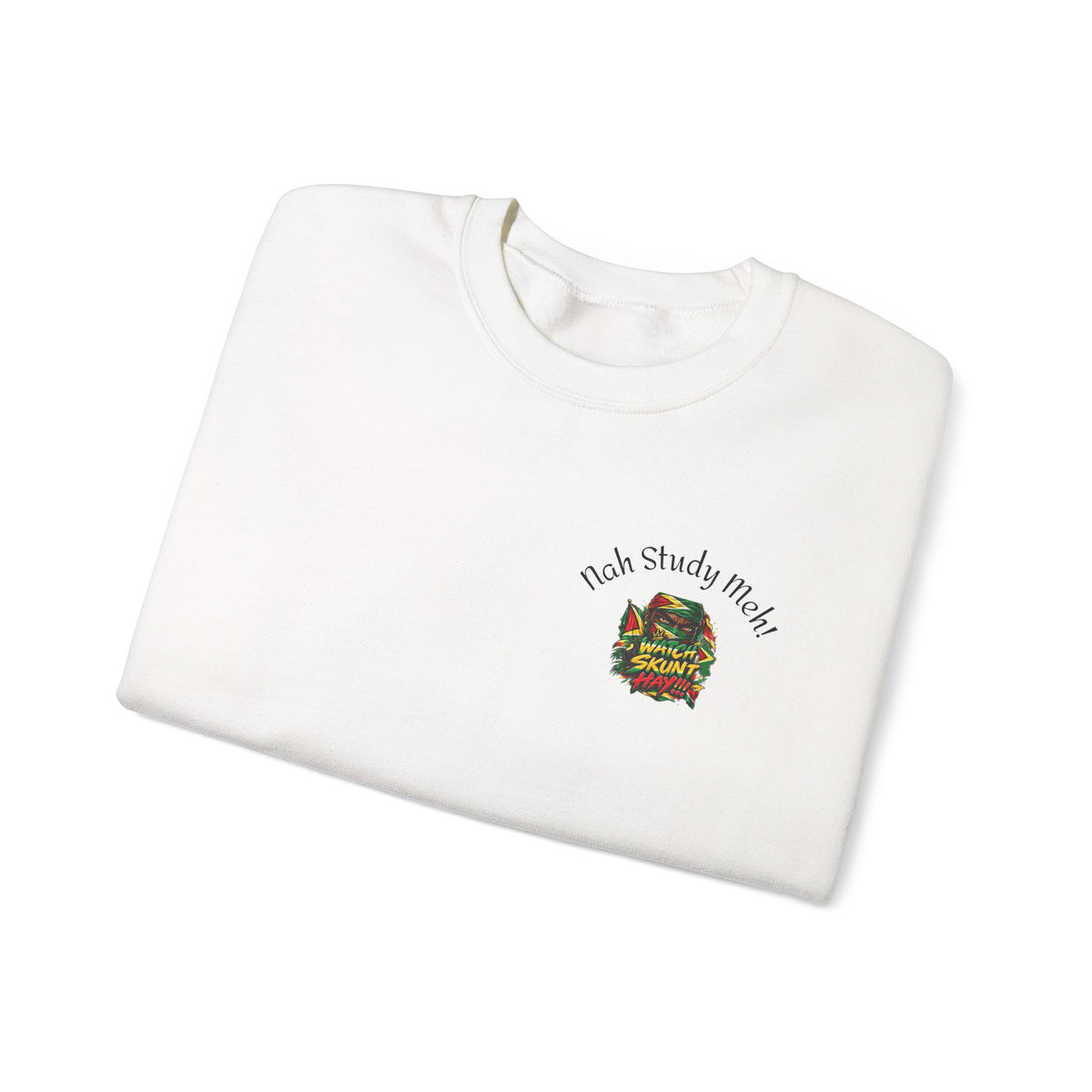 Crewneck Sweatshirt — 'Talk Slowly I'm High' Retro Skull Graphic