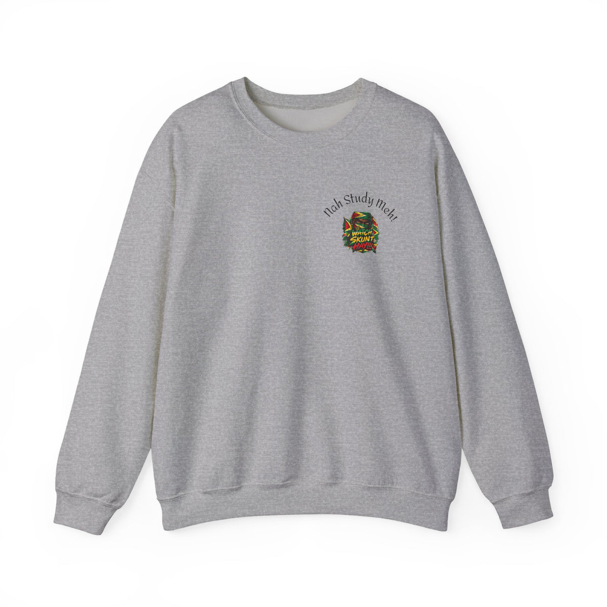 Crewneck Sweatshirt — 'Talk Slowly I'm High' Retro Skull Graphic