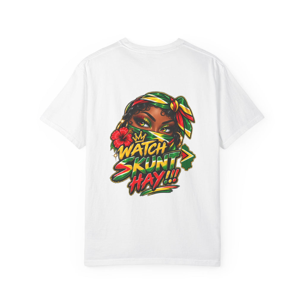 T-Shirt — "Watch Skunt! Hay!!" Rasta Bandana Graphic Tee