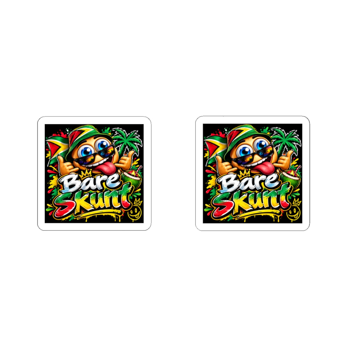 Bare Skunt Rasta Character Kiss-Cut Sticker – Colorful Reggae Vibe Decal