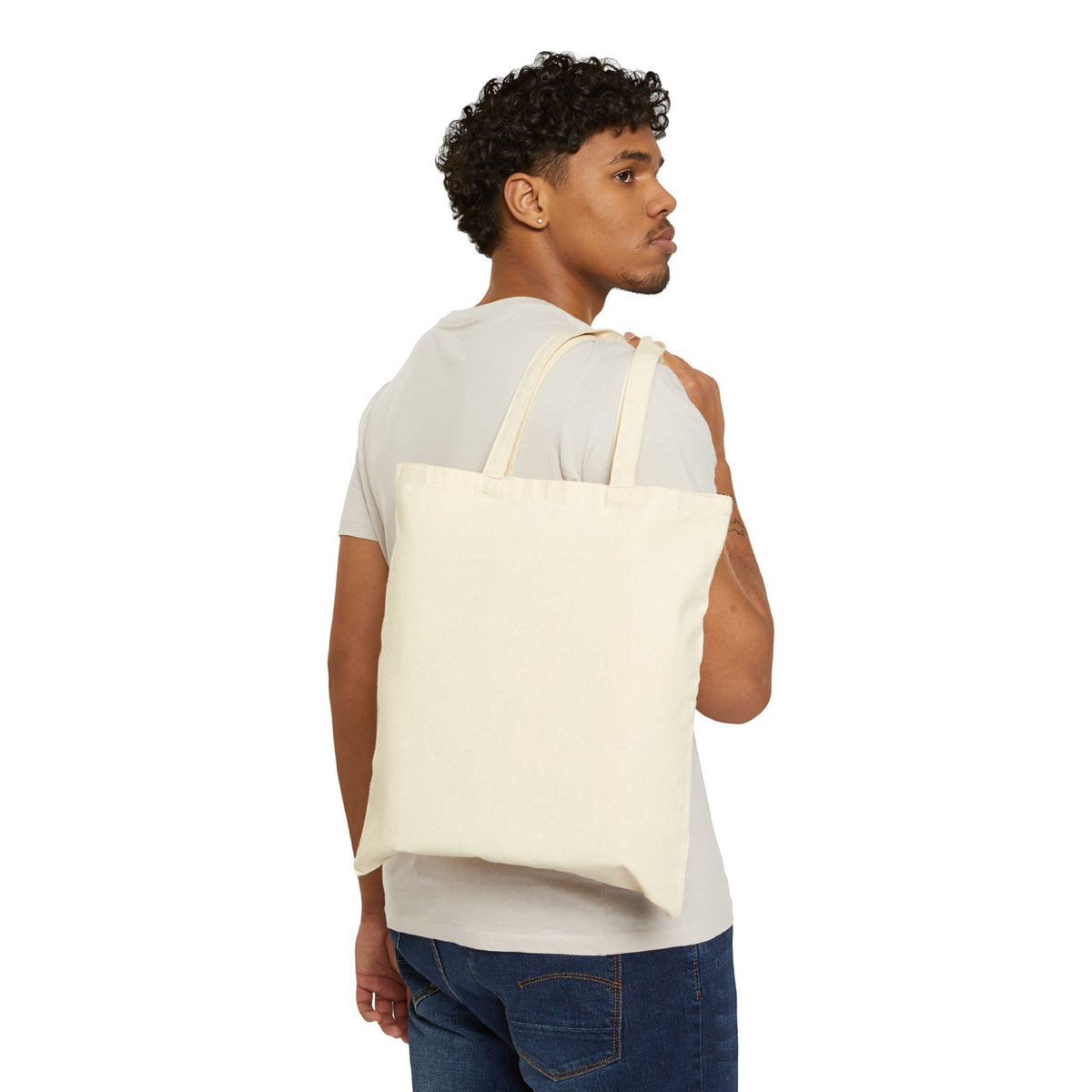 Tote Bag — 'Be Kind' Small Floral Mushroom Canvas Tote