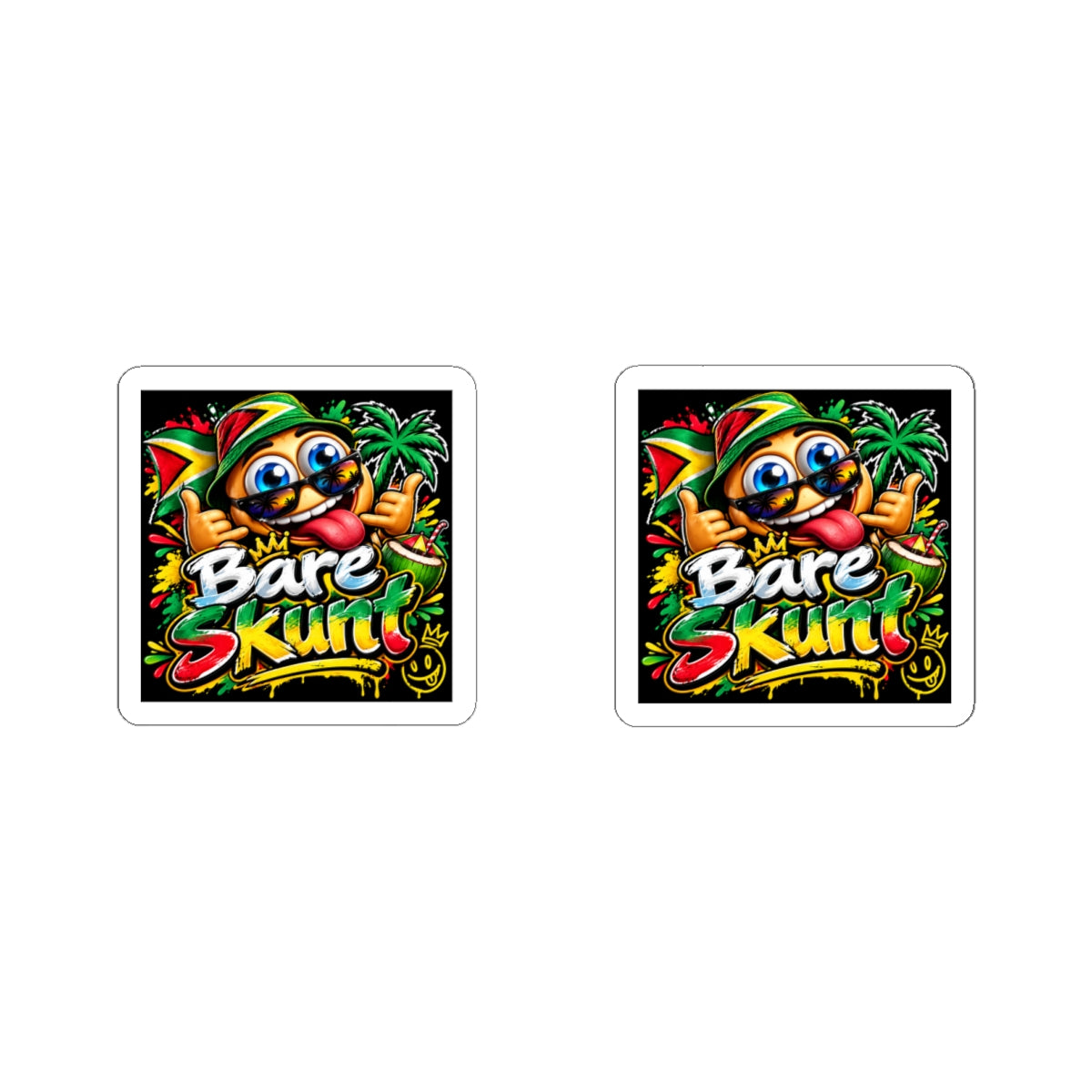 Bare Skunt Rasta Character Kiss-Cut Sticker – Colorful Reggae Vibe Decal