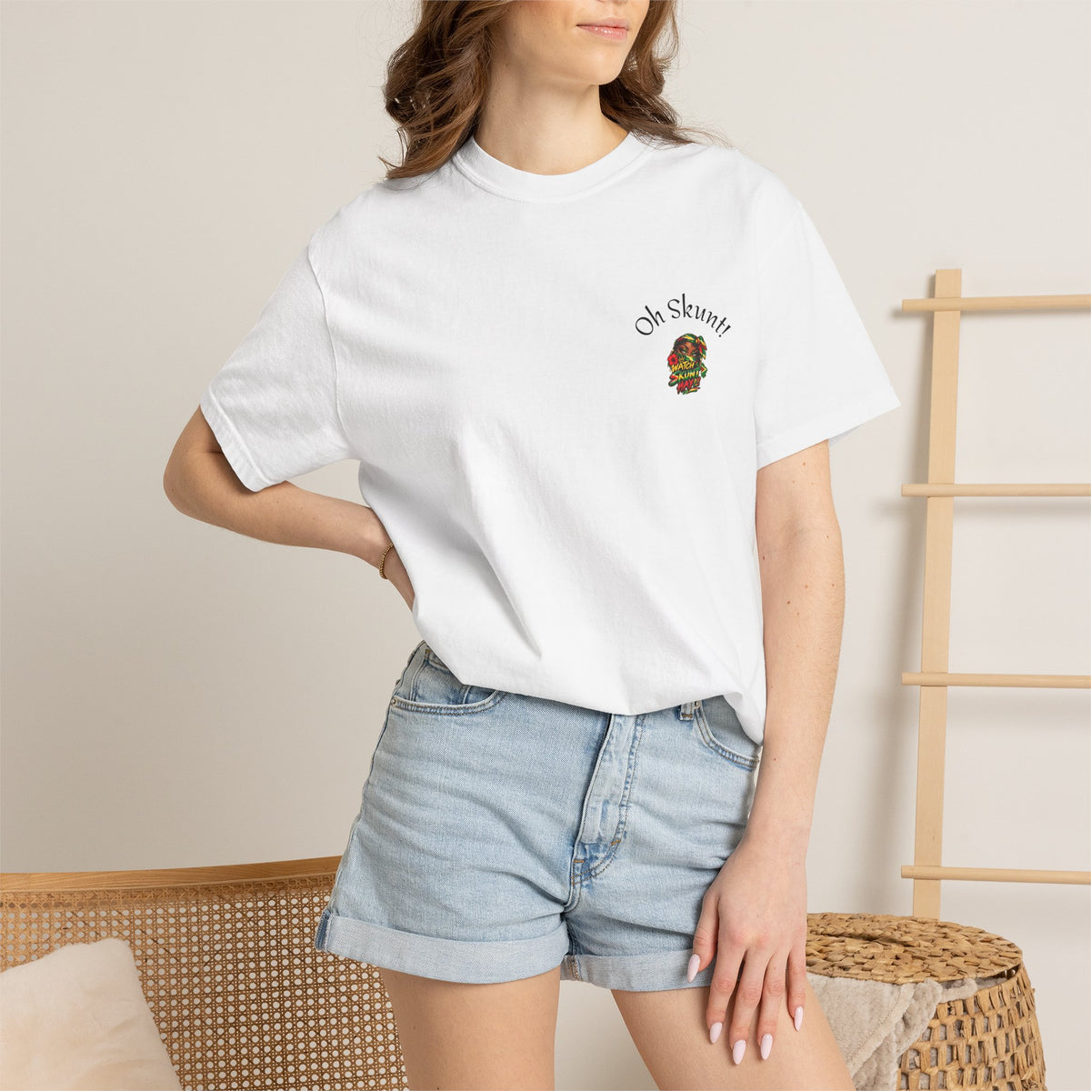 T-Shirt — "Watch Skunt! Hay!!" Rasta Bandana Graphic Tee