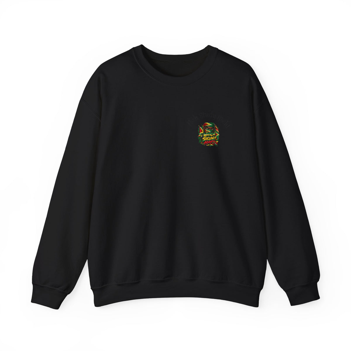 Crewneck Sweatshirt — 'Talk Slowly I'm High' Retro Skull Graphic