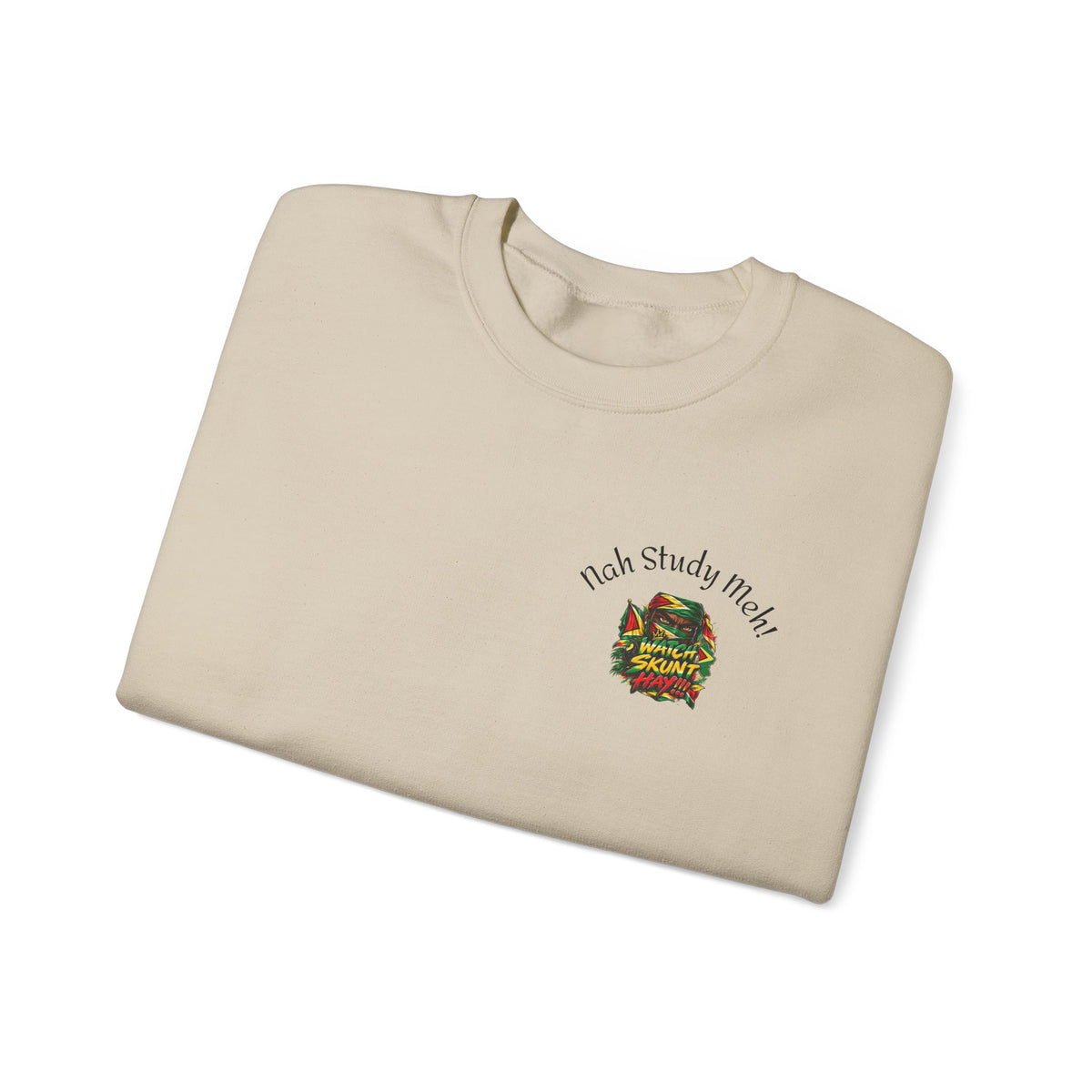Crewneck Sweatshirt — 'Talk Slowly I'm High' Retro Skull Graphic