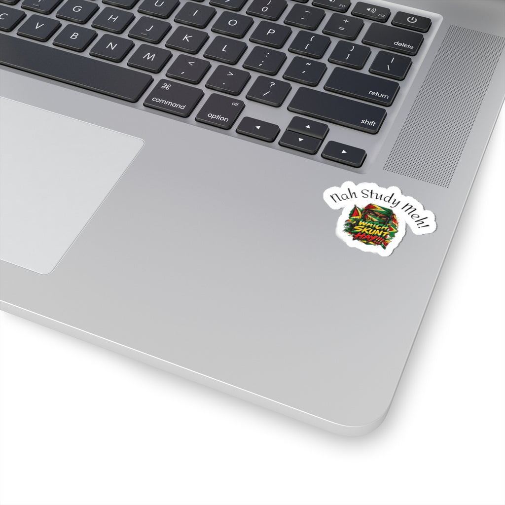 Kiss-Cut Sticker — "Nah Study Meh!" Colorful Jamaican Rasta Design