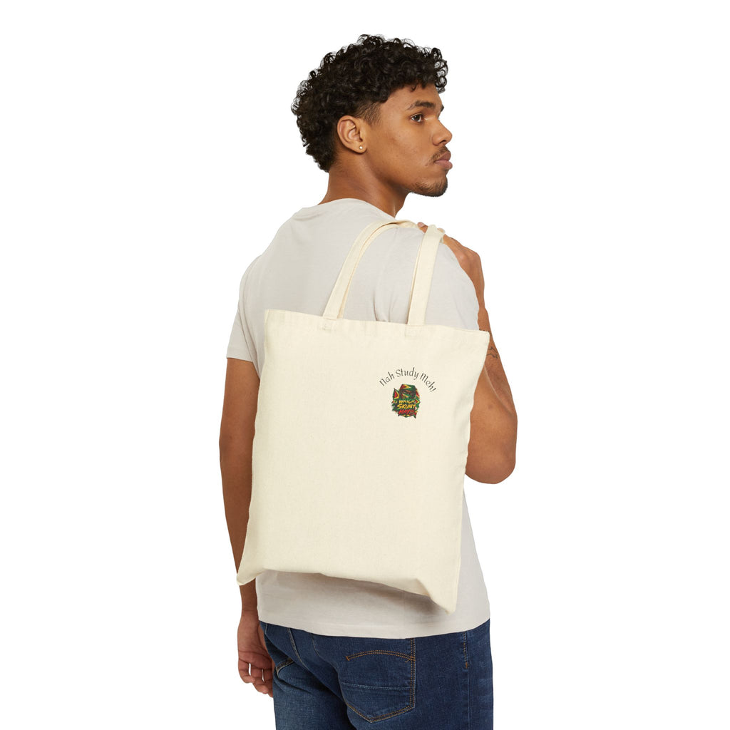 Canvas Tote Bag — 'God Made Me' Cute Veggie Illustration Eco Shopper