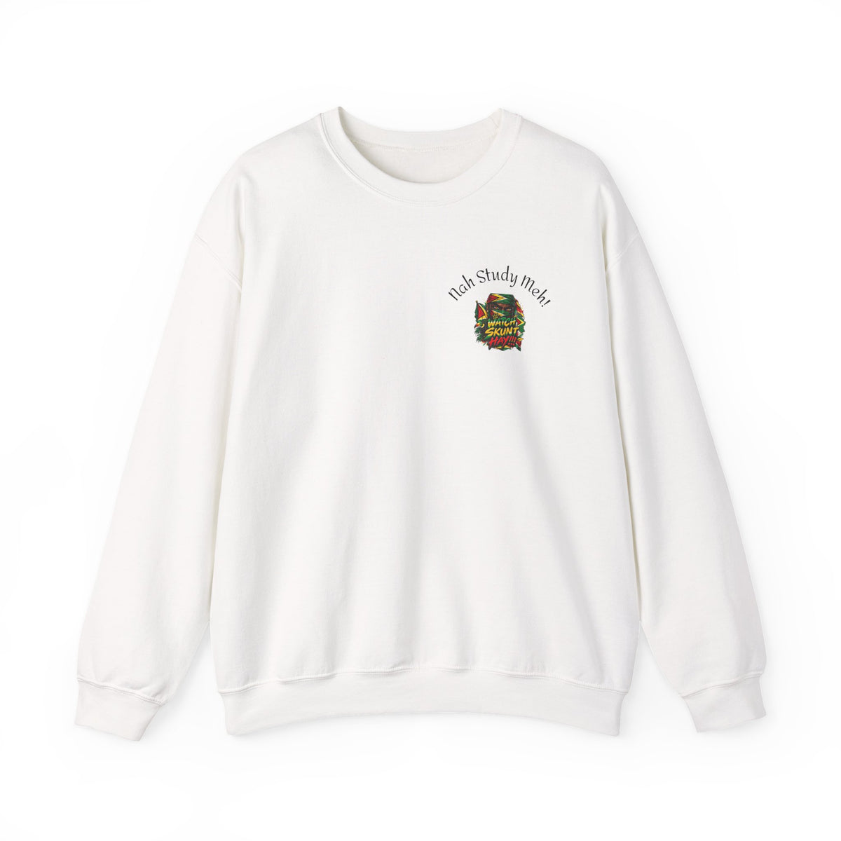 Crewneck Sweatshirt — 'Talk Slowly I'm High' Retro Skull Graphic
