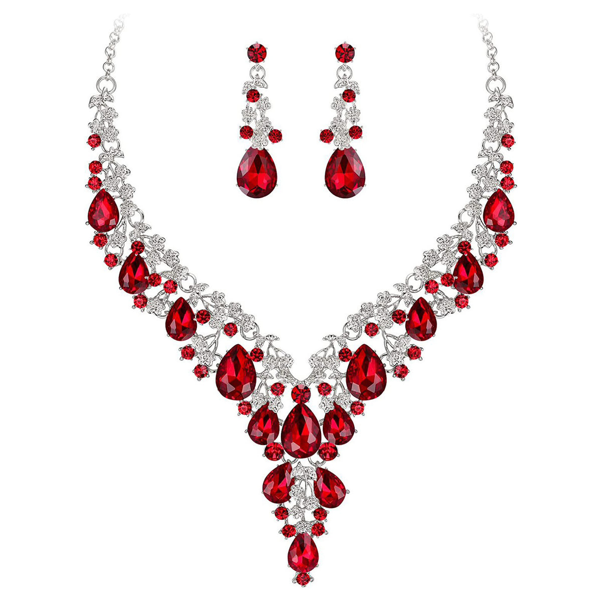 Factory Direct Sales of Cross-Border Popular Water Drop Necklace and Earrings Jewelry Sets, Wedding Dresses, Evening Wear, New Jewelry Accessories
