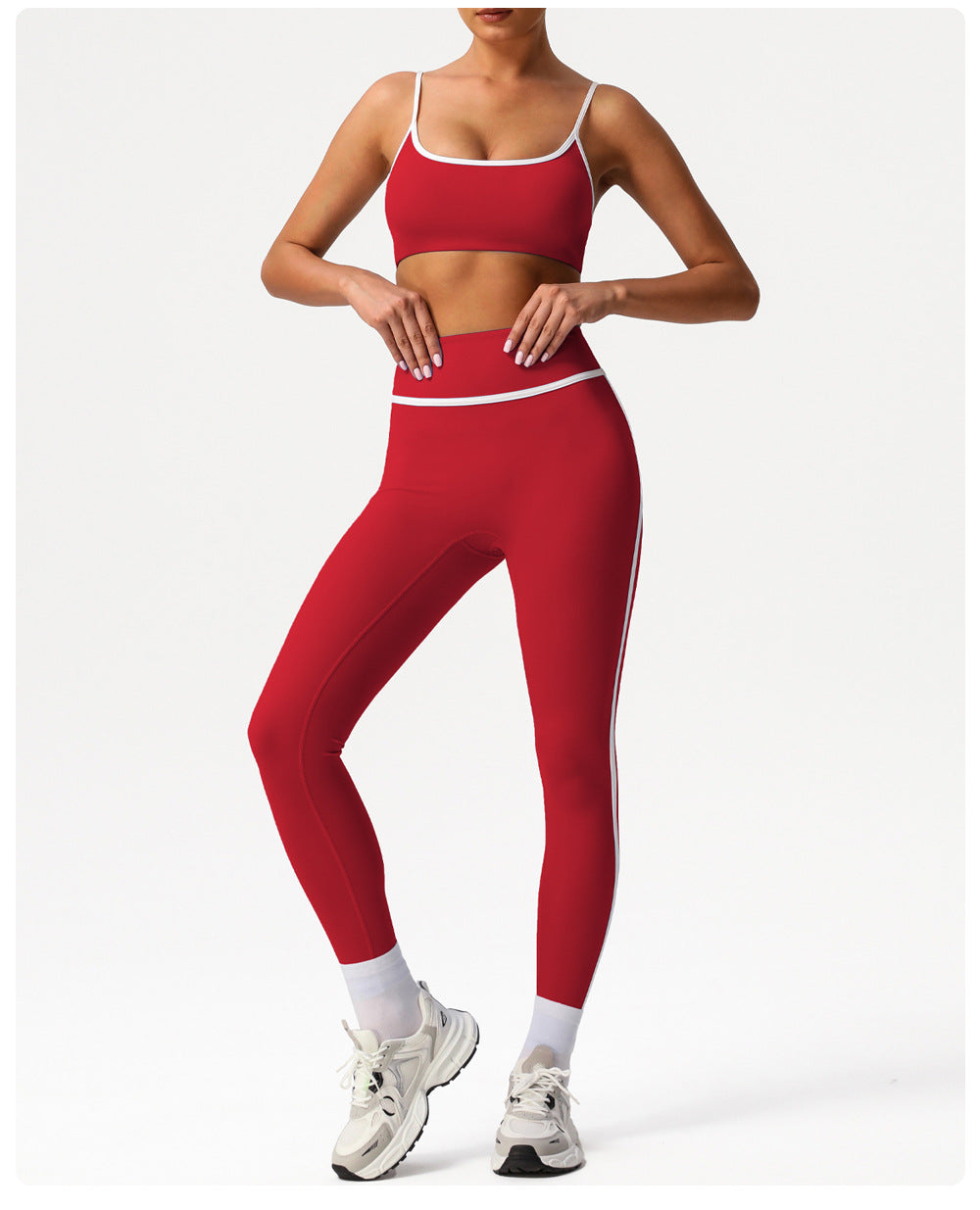 Cross-border Naked Contrast High Waist Yoga Pants Quick-drying Running Fitness Ankle-length Pants Outer Wear Tight Hip-lifting Sports Pants