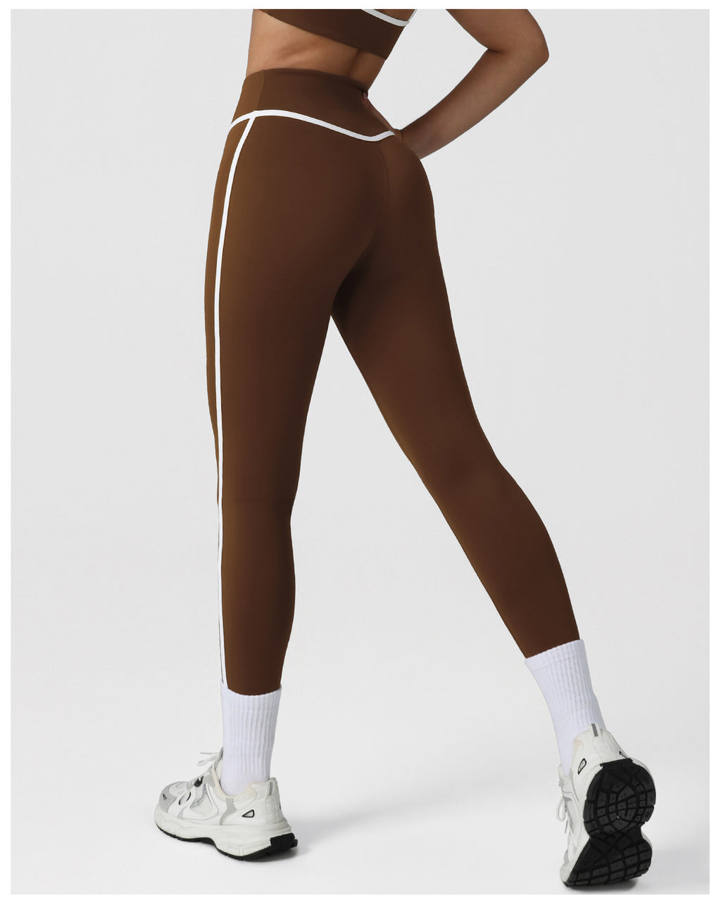 Cross-border Naked Contrast High Waist Yoga Pants Quick-drying Running Fitness Ankle-length Pants Outer Wear Tight Hip-lifting Sports Pants