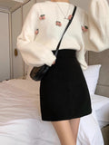 2023 New Autumn and Winter Skirts for Women, Corduroy Skirts, Small High-Waist Slimming Look Korean Style A-Line Hip Skirts