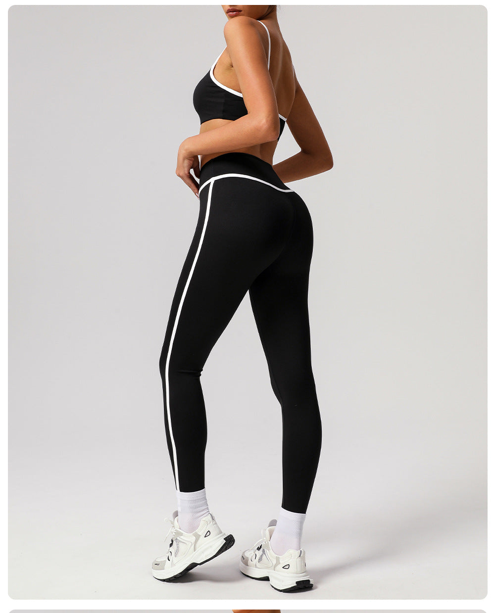 Cross-border Naked Contrast High Waist Yoga Pants Quick-drying Running Fitness Ankle-length Pants Outer Wear Tight Hip-lifting Sports Pants