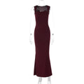 European and American Cross-Border Spring and Summer Women's Solid Color Sleeveless Square Neck Fashion Sexy Elegant Evening Slim Fit Bodycon Pencil Skirt Trendy