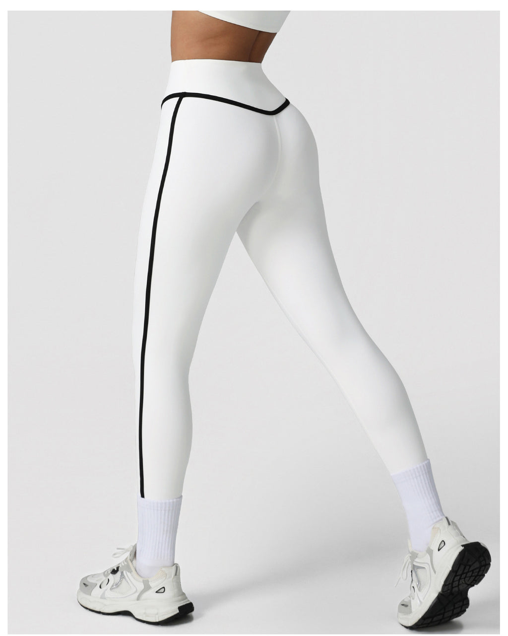 Cross-border Naked Contrast High Waist Yoga Pants Quick-drying Running Fitness Ankle-length Pants Outer Wear Tight Hip-lifting Sports Pants
