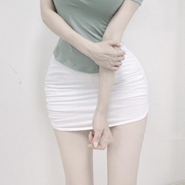 South Korea's Dongdaemun Spring and Summer New Style Slim Fit Sports Casual Contrasting Color Border Anti-Glare Hip-Covering Half-Length Pants and Skirts for Women