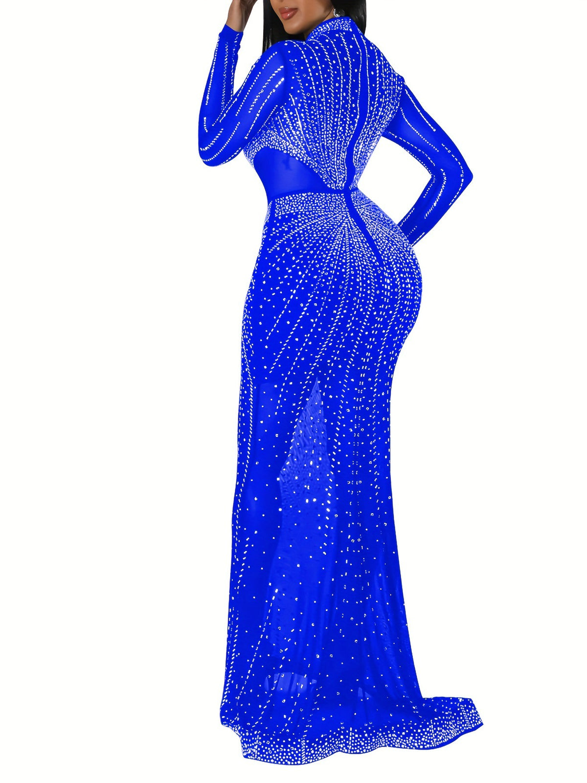 Rhinestone Embellished Bodycon Maxi Dress - Mother of the Bride/Groom
