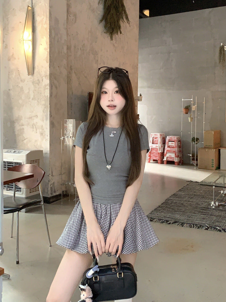 Korean Casual Versatile Cake Skirt Women's Summer New Sweet White Flower Bud Tutu Skirt Anti-Exposure Short Skirt