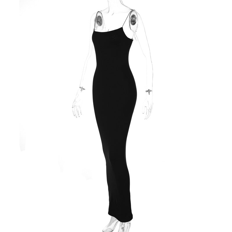 European and American 2022 Summer New Women's Clothing ins Sexy Strap Elegant Strap Long Dress Fashion Slim-fit Dress for Women