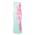 Ad176 European and American Fashion Spring and Summer New Style Elegant Strapless Backless Slim Fit Waist-Cinching Printed Sexy Bodycon Dress