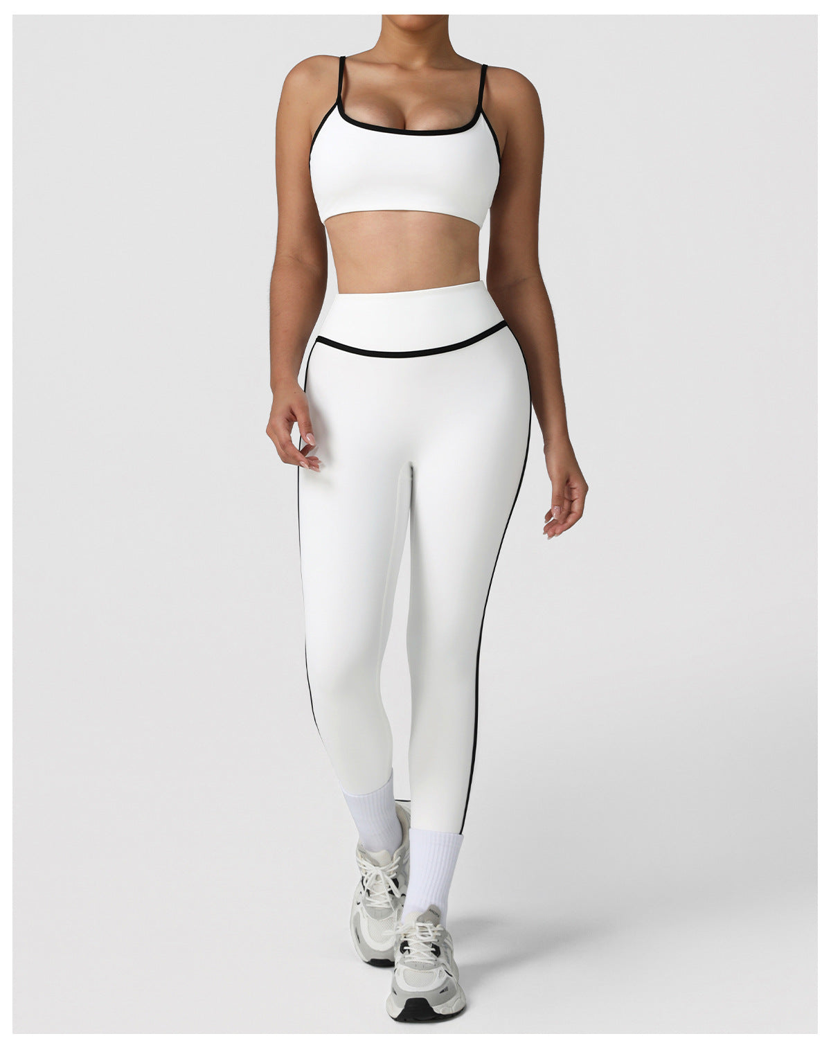 Cross-border Naked Contrast High Waist Yoga Pants Quick-drying Running Fitness Ankle-length Pants Outer Wear Tight Hip-lifting Sports Pants