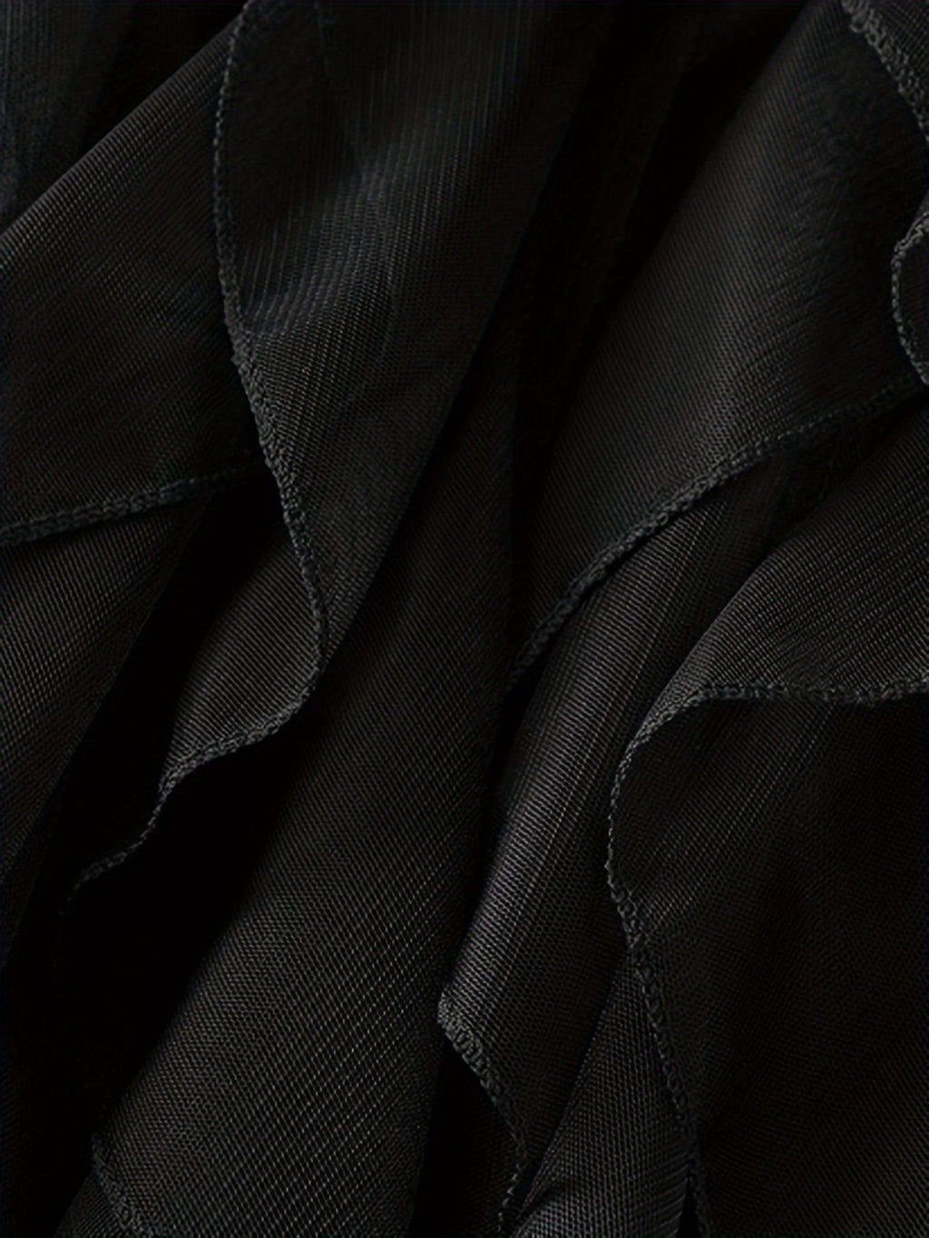 European and American Cross-Border Best-Selling Large Size Black Edge Ruffled Girls' Skirts Women's Skirts