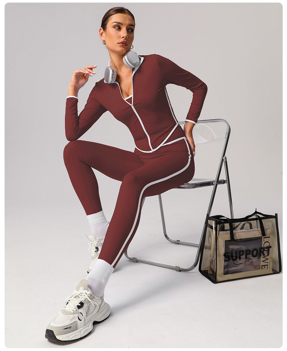 Cross-border Naked Contrast High Waist Yoga Pants Quick-drying Running Fitness Ankle-length Pants Outer Wear Tight Hip-lifting Sports Pants