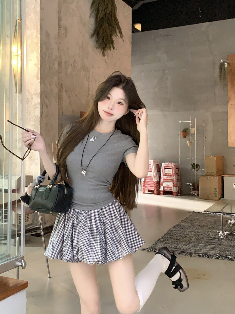 Korean Casual Versatile Cake Skirt Women's Summer New Sweet White Flower Bud Tutu Skirt Anti-Exposure Short Skirt