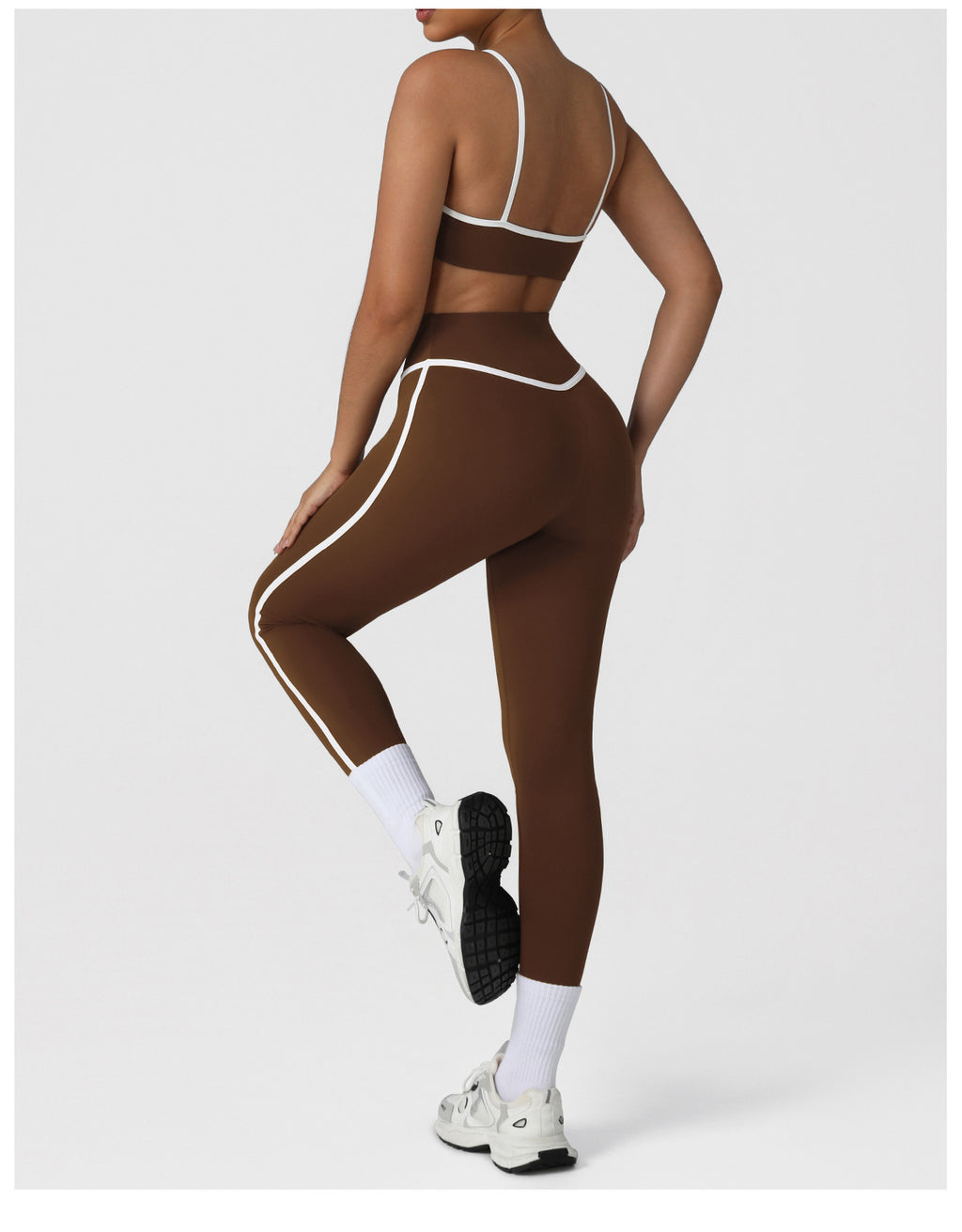 Cross-border Naked Contrast High Waist Yoga Pants Quick-drying Running Fitness Ankle-length Pants Outer Wear Tight Hip-lifting Sports Pants