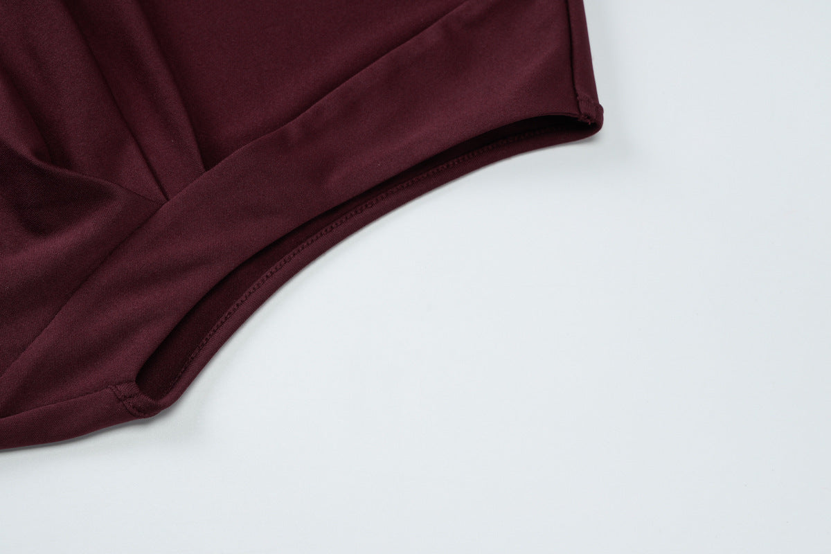 European and American Cross-Border Spring and Summer Women's Solid Color Sleeveless Square Neck Fashion Sexy Elegant Evening Slim Fit Bodycon Pencil Skirt Trendy
