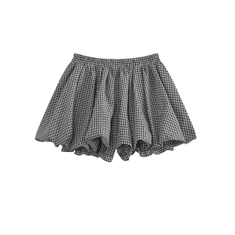 Korean Casual Versatile Cake Skirt Women's Summer New Sweet White Flower Bud Tutu Skirt Anti-Exposure Short Skirt