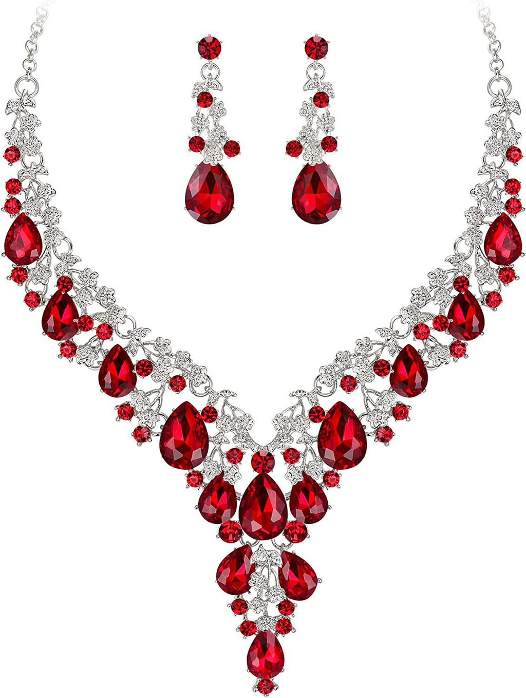 Factory Direct Sales of Cross-Border Popular Water Drop Necklace and Earrings Jewelry Sets, Wedding Dresses, Evening Wear, New Jewelry Accessories
