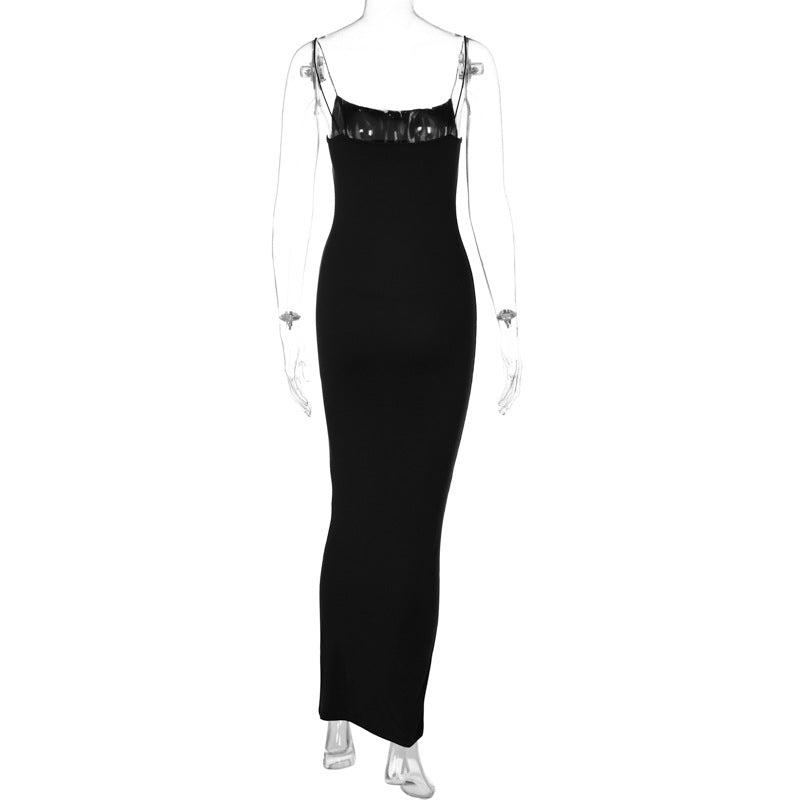 European and American 2022 Summer New Women's Clothing ins Sexy Strap Elegant Strap Long Dress Fashion Slim-fit Dress for Women