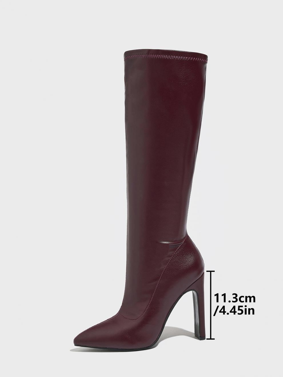 3300-10 European and American Nude Boots, Elegant Pointed Toe High-Heeled Boots, Stiletto Heels, Slim and Versatile Knight Boots, Size 35-42