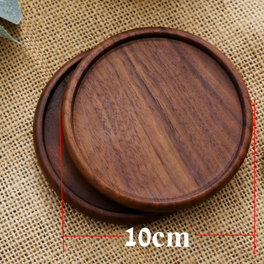 Wooden Coaster Black Walnut Square Coaster Wooden Insulation Pad Solid Wood Coaster Engraved Logo