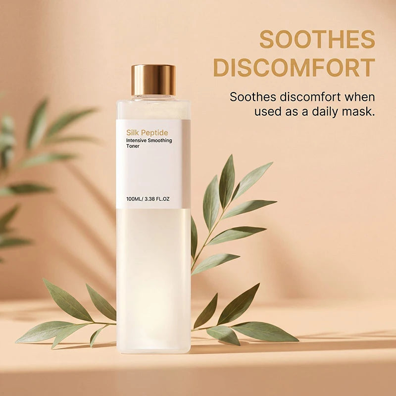 Korean Silk Peptide Facial Essence Toner Relieve Skin Sensitivity Dryness Quick Absorb Non-greasy Hydrating Lock Skin Moisture