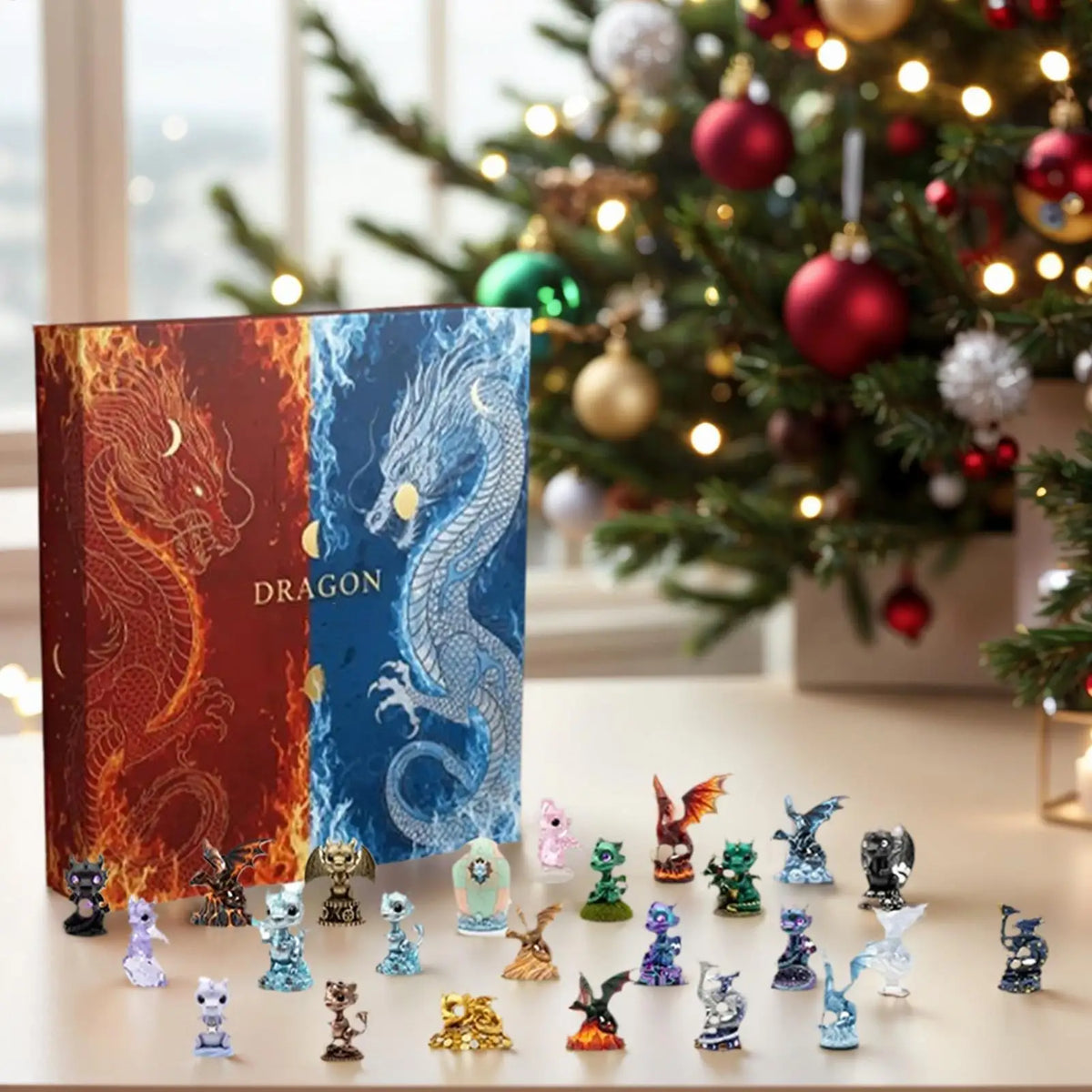 Christmas Calendar Advent 2025 Cute 2D Acrylic 24 Days Party Favors Dragon Ornament Countdown Calendar for Kids Birthday Gift
