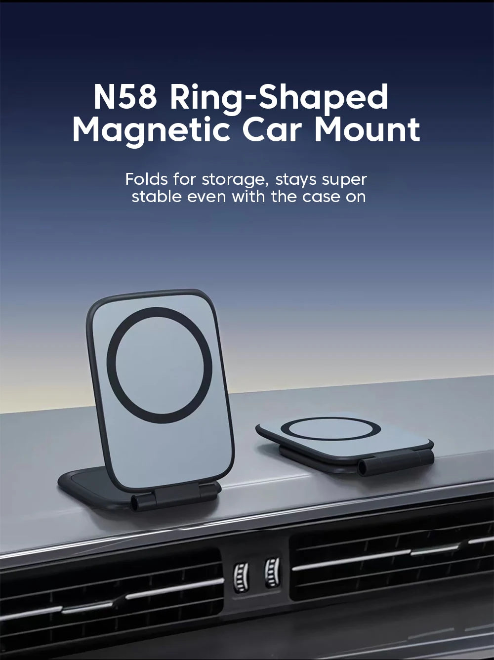 Magnetic Phone Holder for Car Mount with Dual Side Strong Magnets Ultrathin Adjustable Cell Phone Holder Accessories For Phone