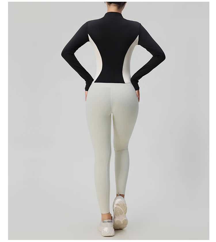 High Quality Workout Fitness Long Sleeve Top with 2 Sides Zipper Finger Hole Mix Colours Jacket