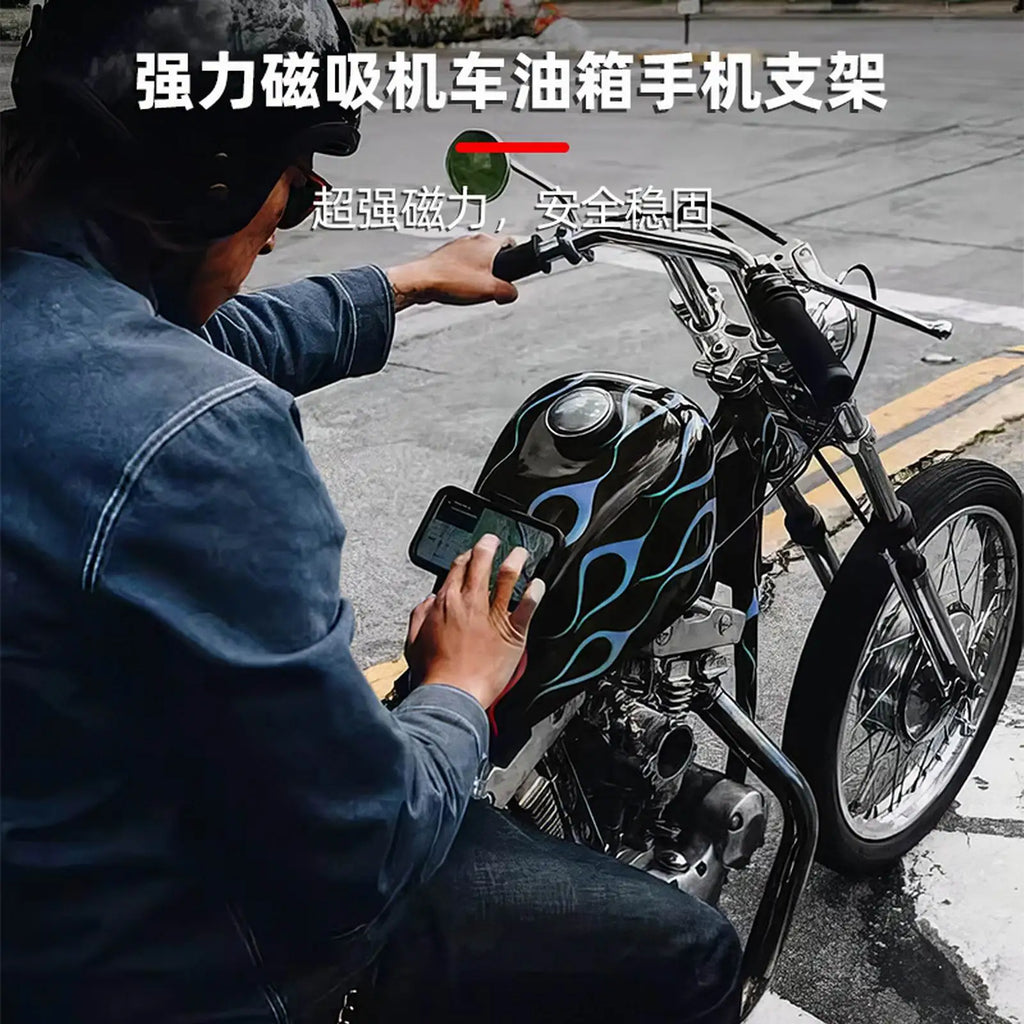 Magnetic Phone Holder Strong Magnet Base Cell Phone Clamp for Gym Treadmill Motorcycle Refrigerator Kitchen Bathroom Travel