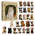 Advent Calendar 2025 24 Days Christmas Countdown with 24Pcs 2D Acrylic Cute Kitten Tree Decoration for Xmas Cat Lovers Gifts