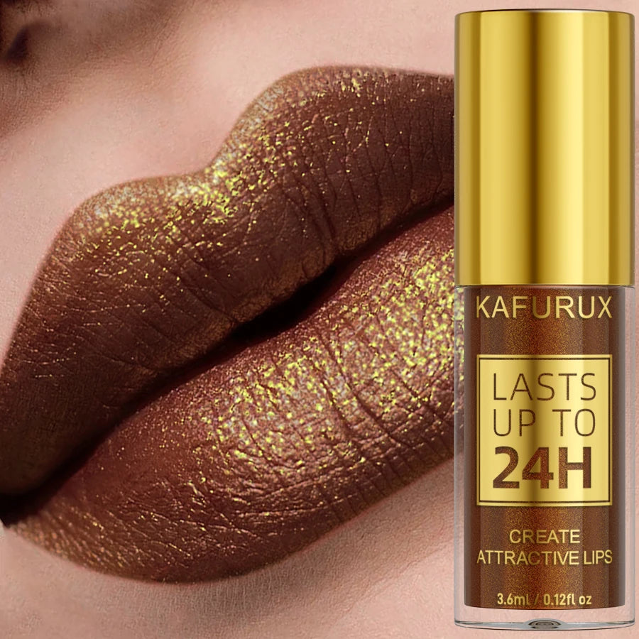 14 Colors Glitter Metallic Lip Glaze Shiny Long Lasting Lip Gloss Waterproof Liquid Lipstick Makeup Lip Oil Lip Tint Gifts for W