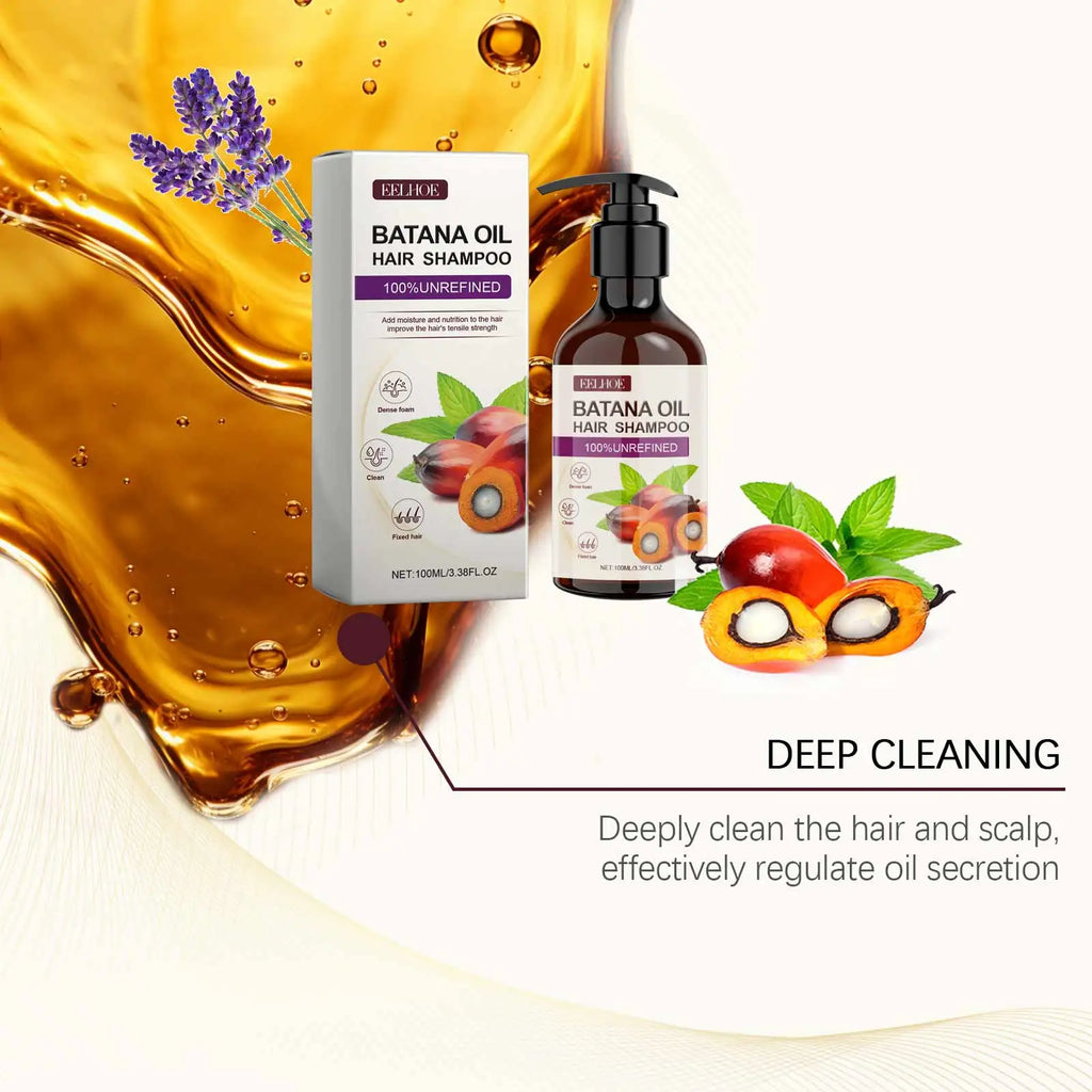 EELHOE Batana Oil Shampoo Nourishing Hair Soothing Dryness Scalp Long Lasting Moisturizing Oil Control Dandruff Removal Shampoo