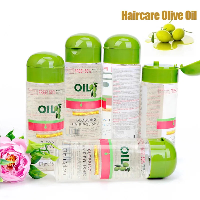 Olive Oil Frizz Control & Shine Glossing Polisher 6 Ounce Shining Hair Glossing Oil Daily Use Good Smell Hair Smooth Healthy Oil